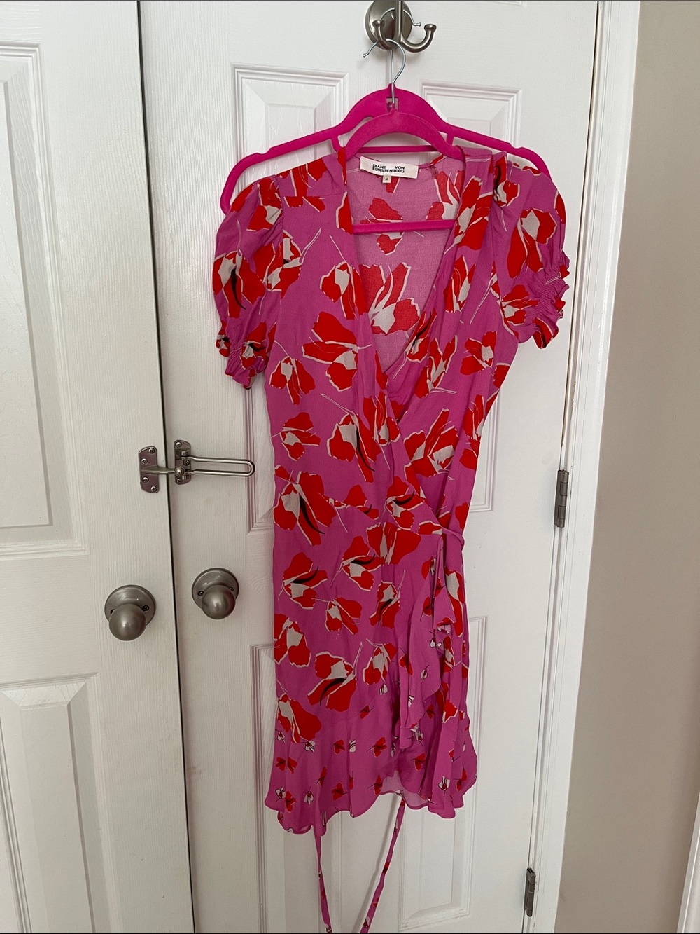 Diane Von Furstenberg Pink Floral Wrap Dress